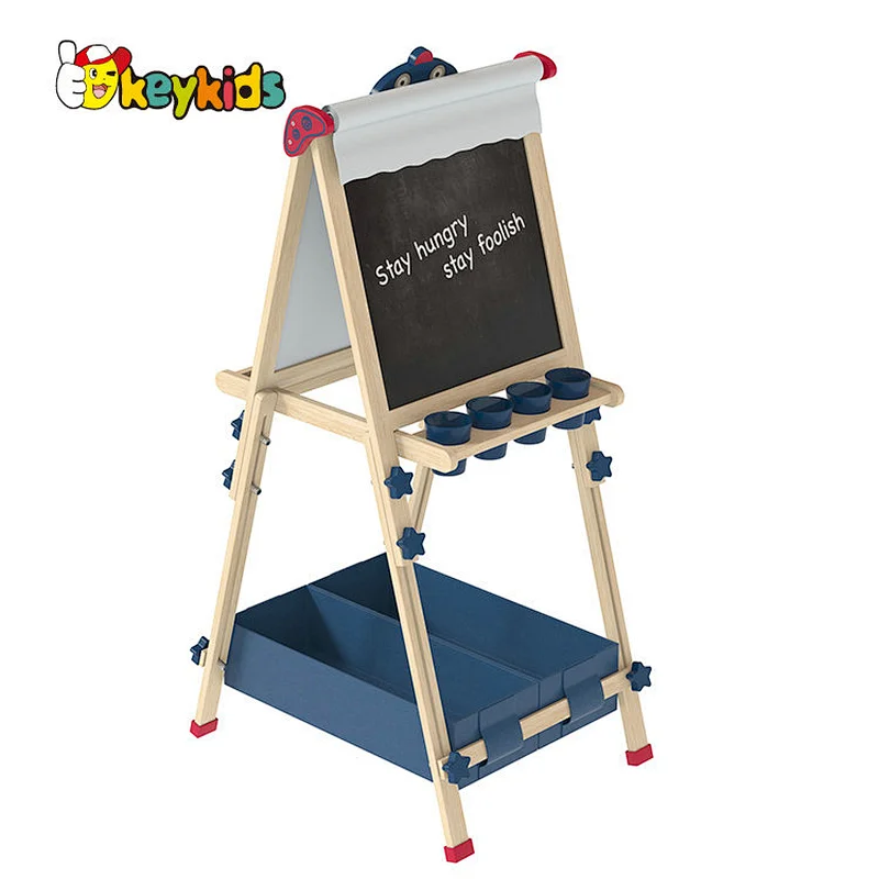 New arrive 2 sides large wooden drawing board stand for kids W12B266